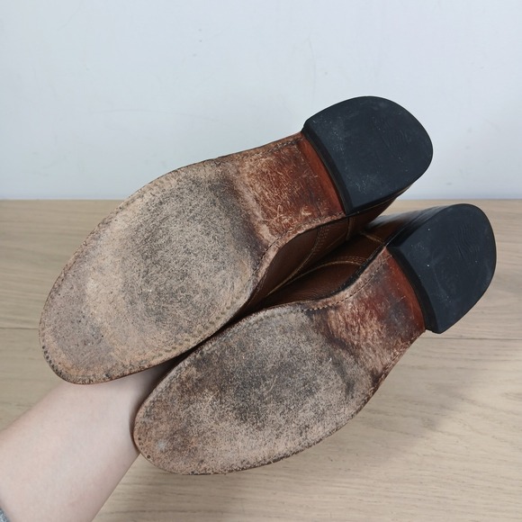 Justin Boots Womens 8B Brown Leather Lace Up Vintage Ankle Riding Work - Picture 7 of 10